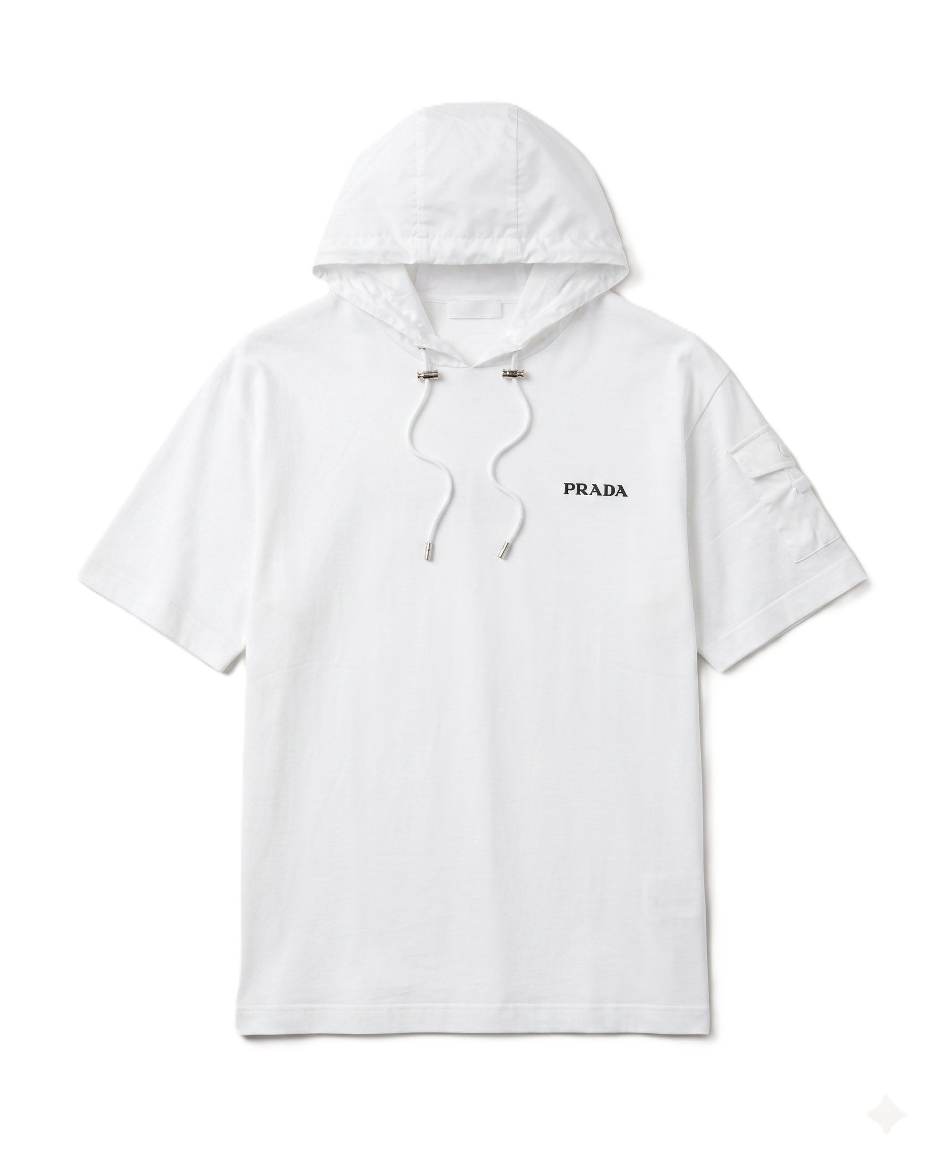Prada - White Hooded T-Shirt