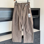 Maison Mihara Yasuhiro - Wide-Leg Pleated Trousers with Integrated Belt – Taupe