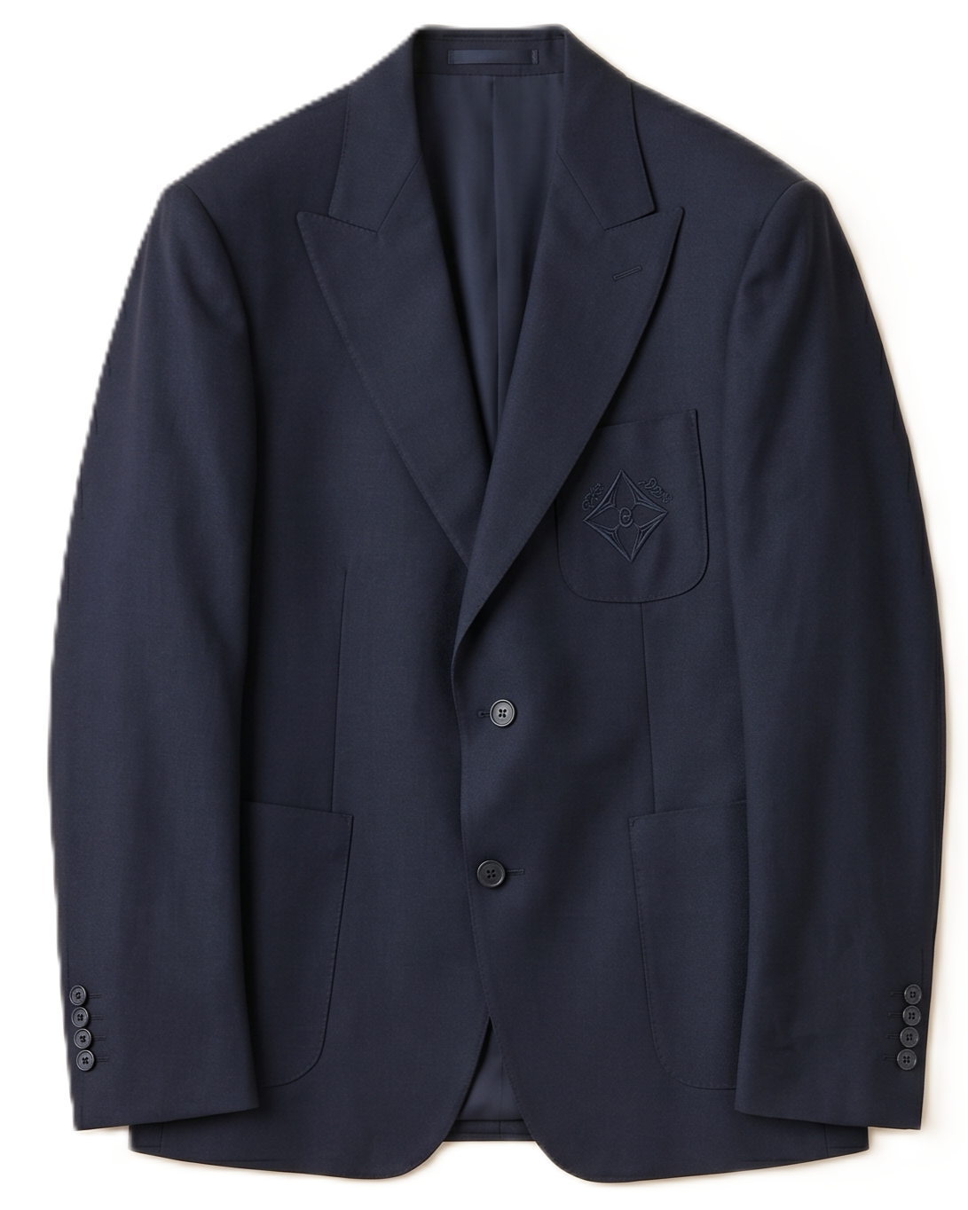 Dior - Navy Patched-Pocket Suit with Signature Embroidery