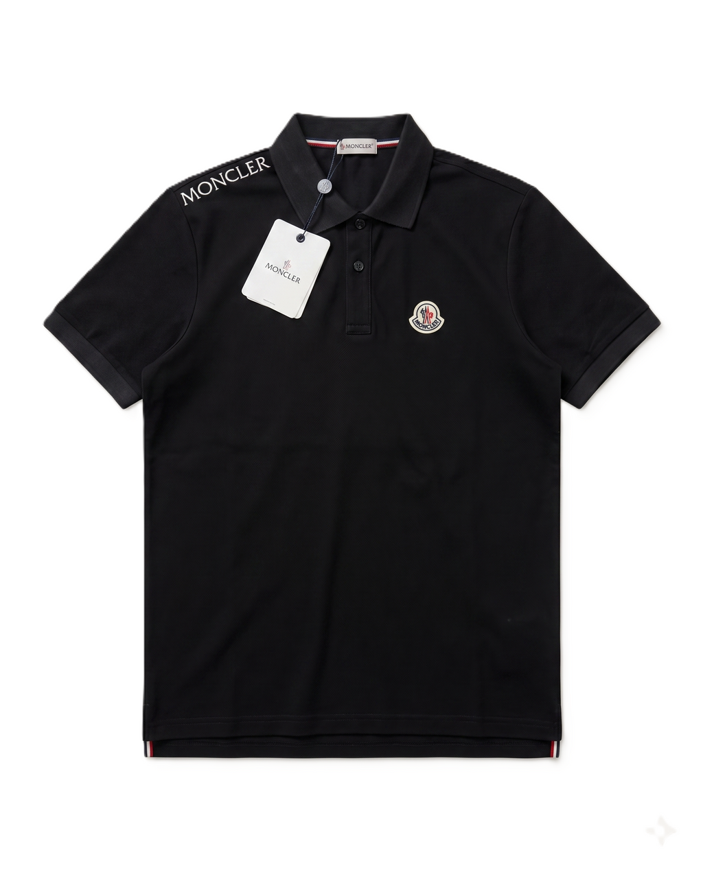 Moncler - Logo-Patch Polo T-Shirt - Black