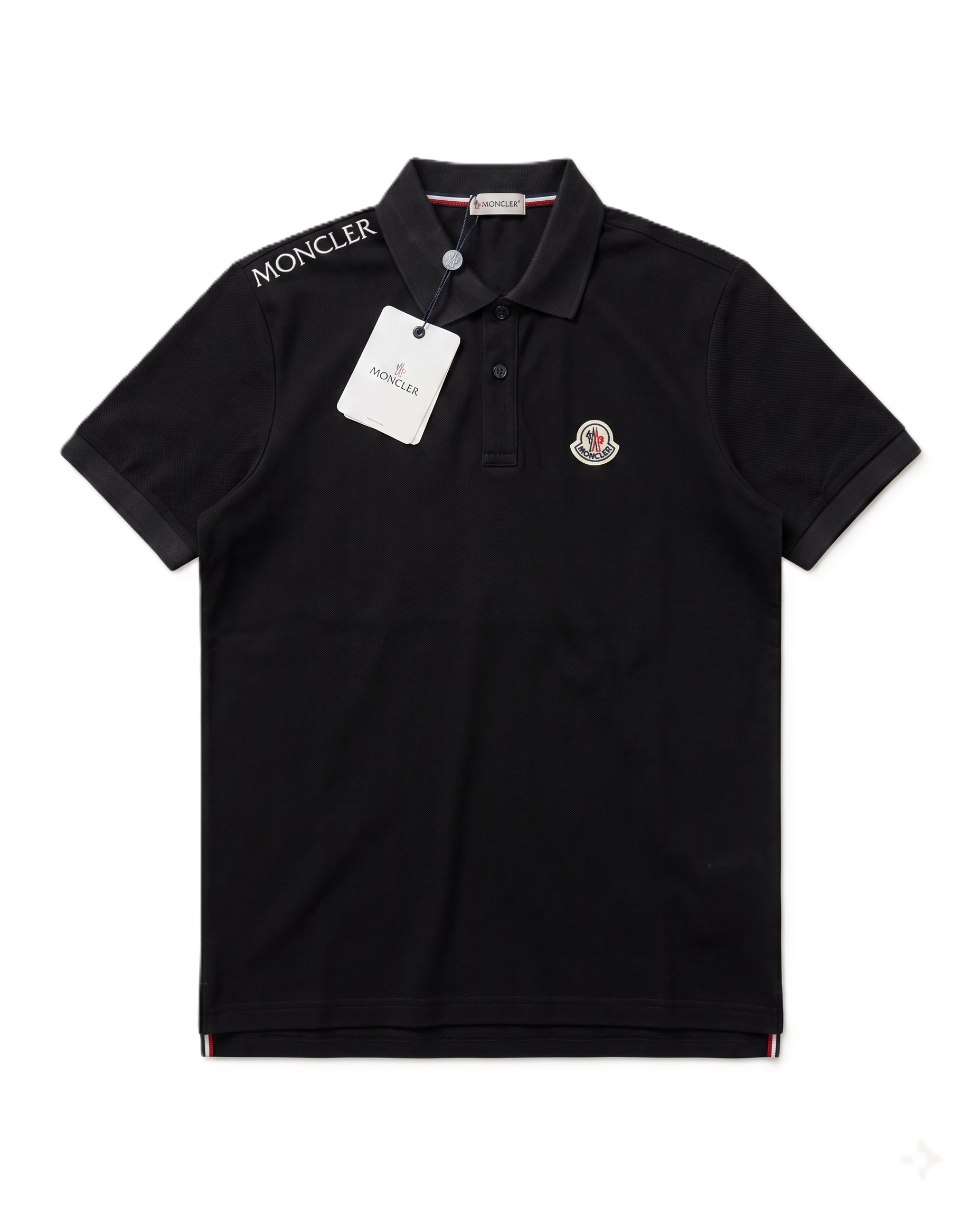 Moncler - Logo-Patch Polo T-Shirt - Black
