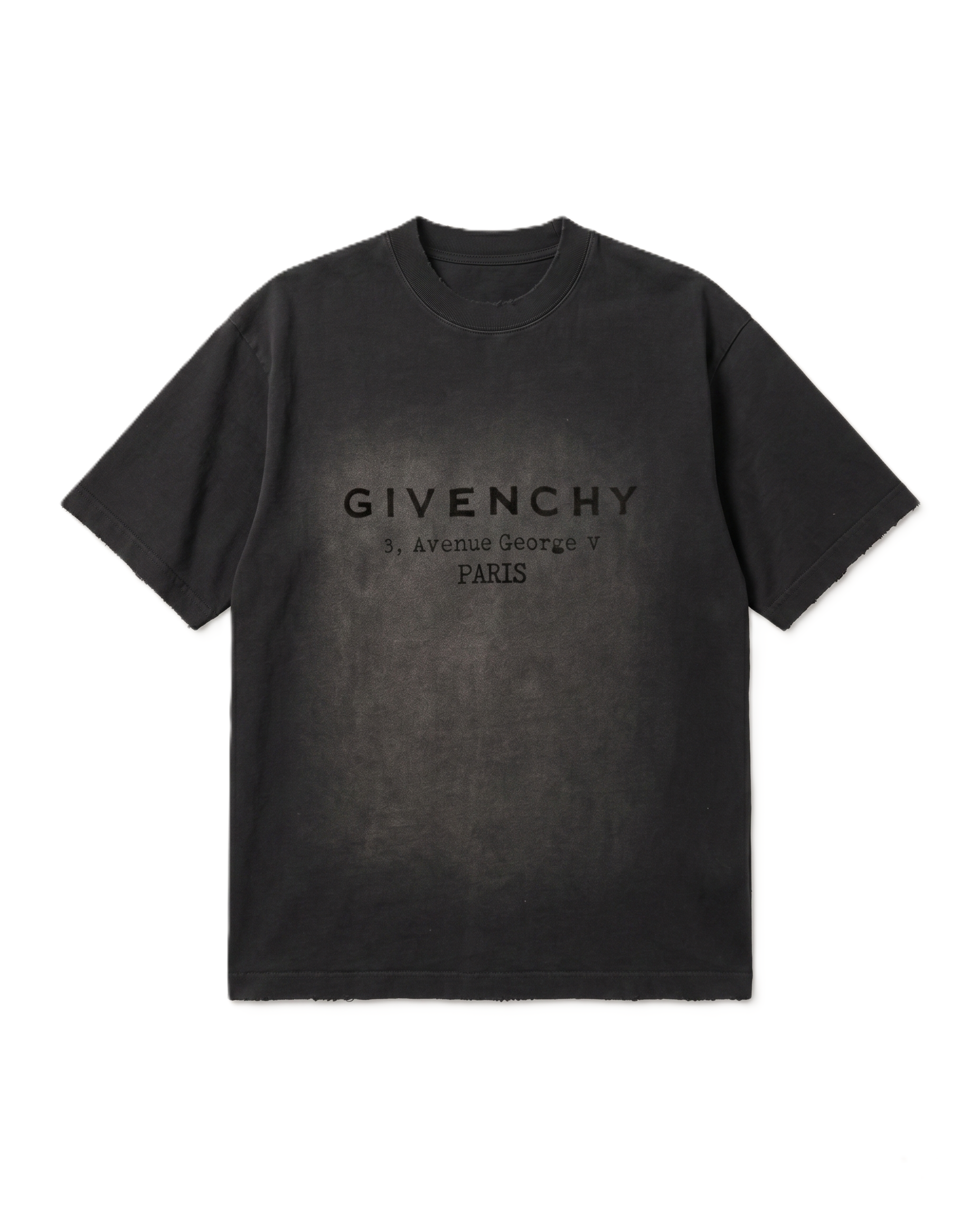 Givenchy - Faded Logo T-Shirt ,Avenue George V PARIS Address Print