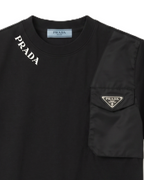 Prada Kids - Black Cotton & Nylon Pocket T-shirt