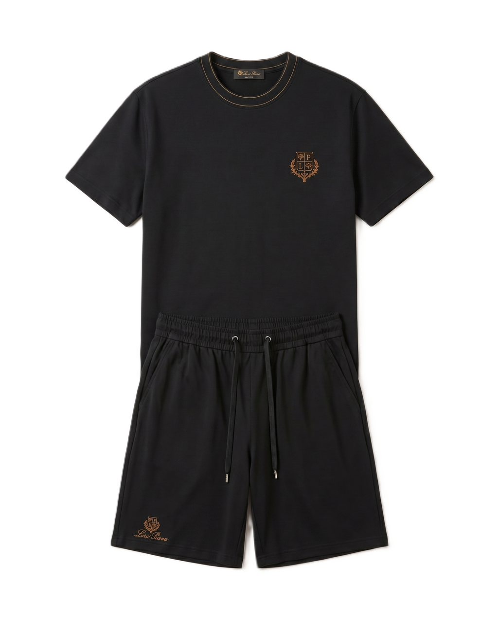 Loro Piana - Black T-shirt and Shorts Set