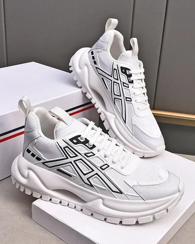 Moncler - White Chunky Sneakers with Graphic Details