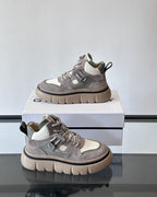 Givenchy - Grey & Beige Suede and Leather High-Top Sneakers with Chunky Sole