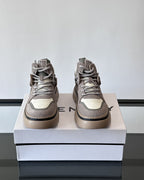 Givenchy - Grey & Beige Suede and Leather High-Top Sneakers with Chunky Sole