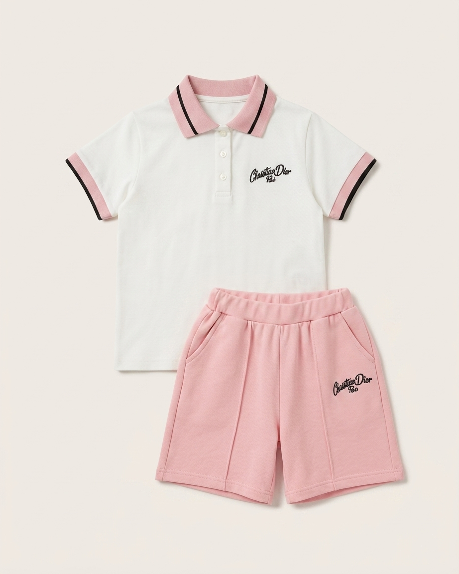 Dior - Kids Logo Polo and Shorts Set