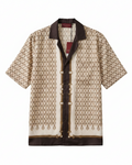 Gucci - Belt and Buckle Print Silk Short-Sleeve Shirt