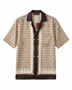 Gucci - Belt and Buckle Print Silk Short-Sleeve Shirt