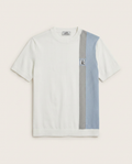 Hermès - White Knit T-Shirt with Grey Stripe & "H" Logo