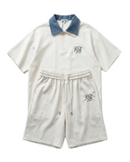 Loewe - Anagram Embroidered Half-Zip Shorts Set (Off-White)