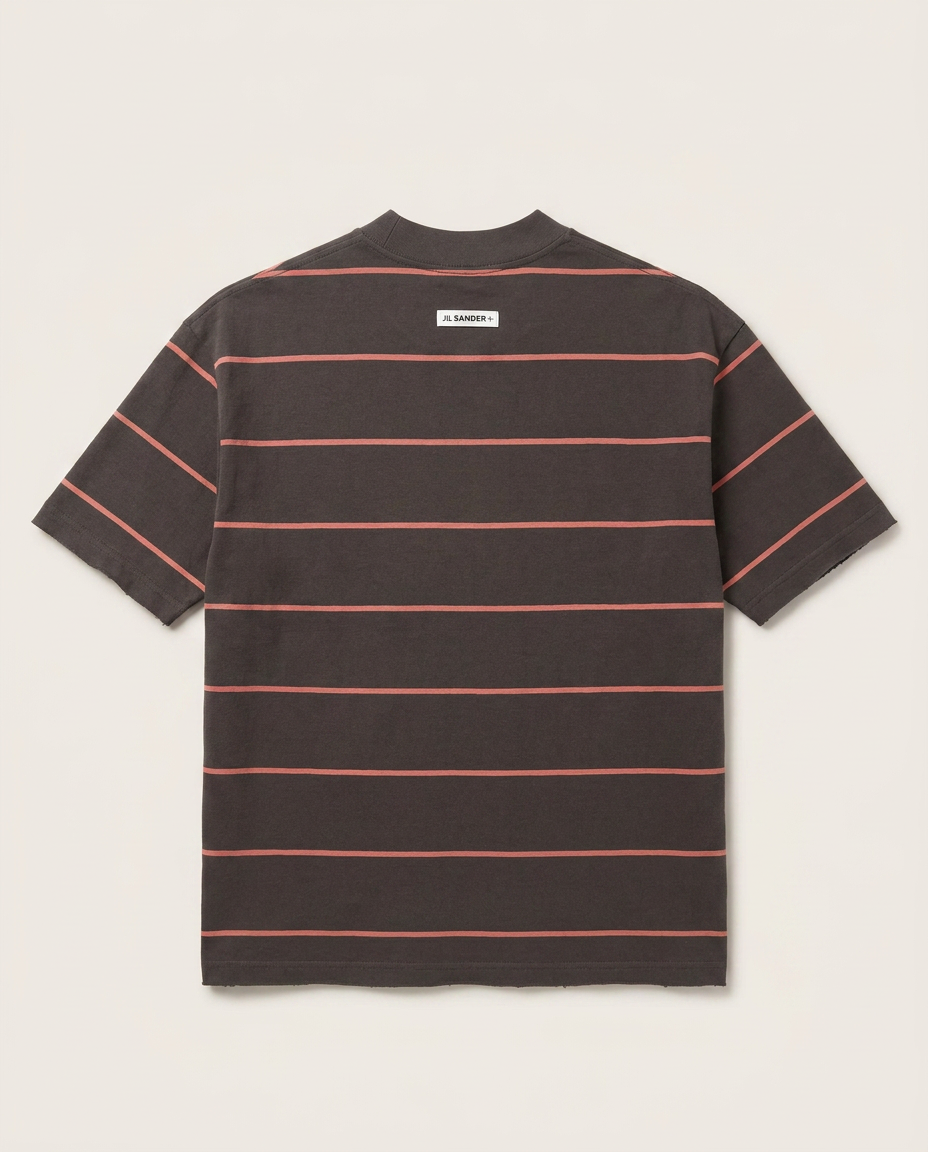 Jil Sander - Fringed Logo Striped Cotton T-Shirt
