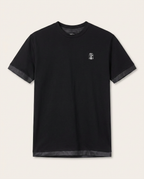Brunello Cucinelli - Black Layered T-Shirt with Chest Monogram