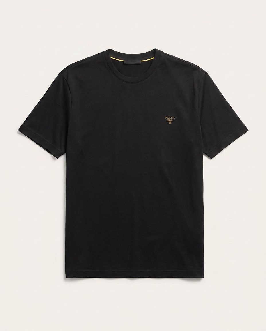 Prada - Gold Embroidered Logo Cotton T-Shirt