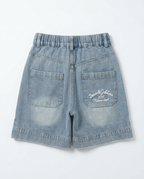 Fendi Kids - Minimalist T-Shirt & Denim Shorts Set (Optic White & Light Wash)