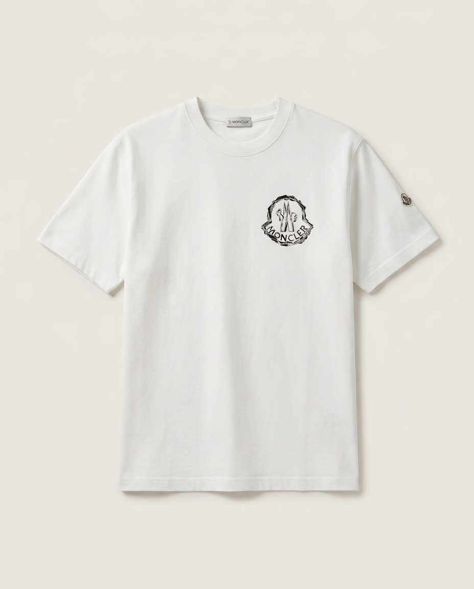 Moncler - White Crew Neck T-Shirt