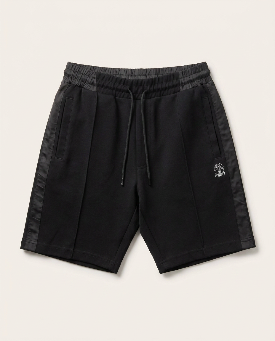 Brunello Cucinelli - Black Drawstring Sweat Shorts with Monogram