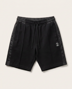 Brunello Cucinelli - Black Drawstring Sweat Shorts with Monogram