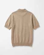 Balmain - Crest Embroidered Knit Polo Shirt (Camel Beige)