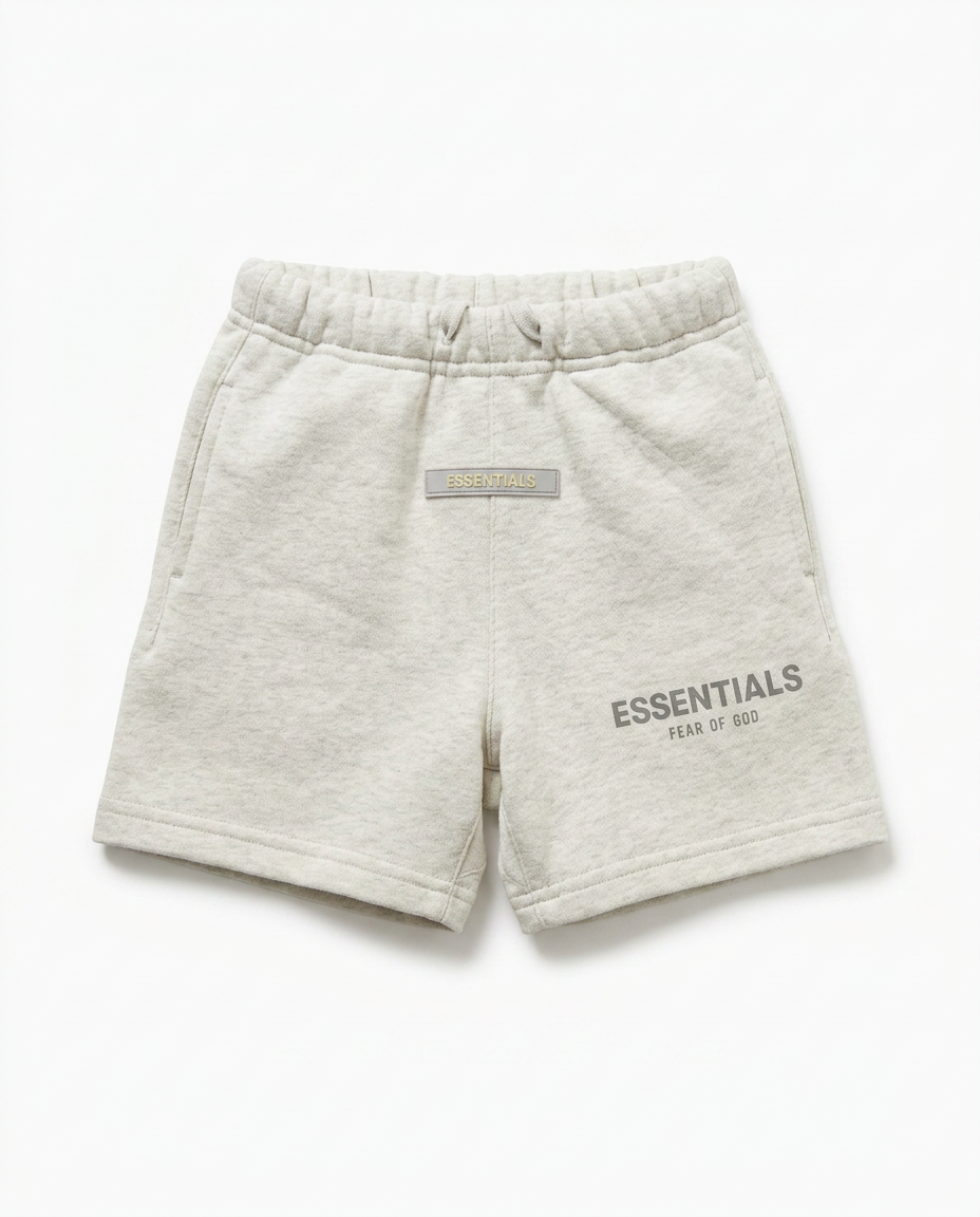 Essentials Fear of God Kids - Logo T-Shirt & Sweatshorts Set (Oatmeal Heather)