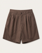 Prada - Brown Pleated High-Waist Shorts