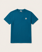 Moncler - Teal Crew Neck T-Shirt with Logo Patch
