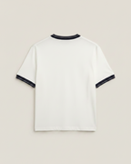 Loro Piana - Contrast Trim Lotus Embroidery T-Shirt