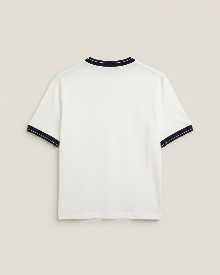Loro Piana - Contrast Trim Lotus Embroidery T-Shirt