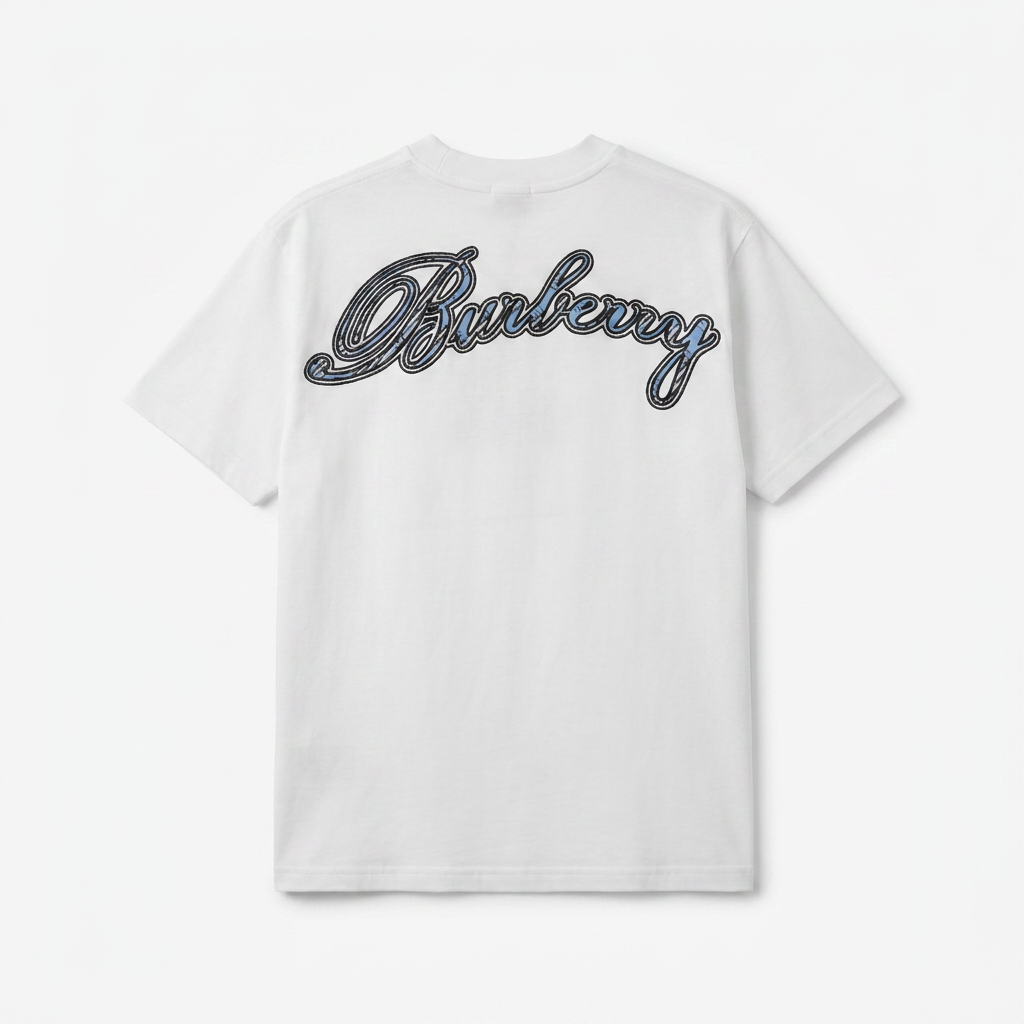 Burberry - Cursive Script Logo Heavyweight T-Shirt (Optic White)