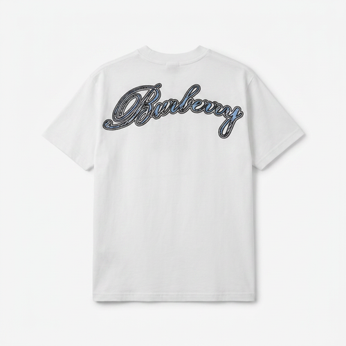 Burberry - Cursive Script Logo Heavyweight T-Shirt (Optic White)