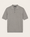 Fendi - Grey FF Monogram Knit Polo Shirt