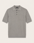 Fendi - Grey FF Monogram Knit Polo Shirt