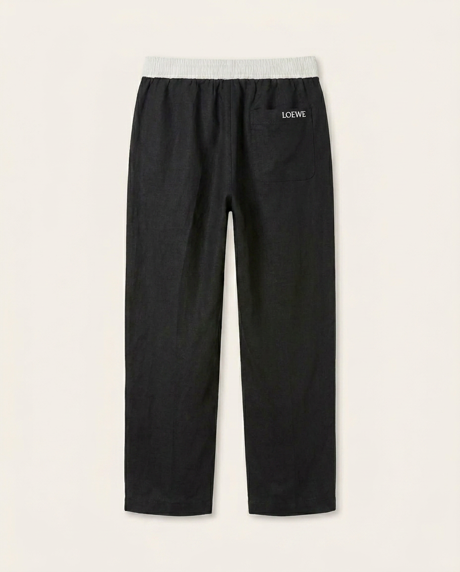 Loewe - Anagram Contrast Waistband Linen Trousers
