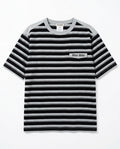 Miu Miu - Black and Gray Striped T-Shirt