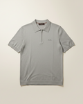 Loro Piana - Cotton and Silk Knit Half-Zip Polo Shirt in Sage Green