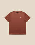 Loro Piana - Cotton Jersey T-Shirt with Embroidered Motif in Russet Brown