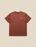 Loro Piana - Cotton Jersey T-Shirt with Embroidered Motif in Russet Brown