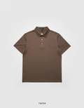 Dolce & Gabbana - Gold-Tone Logo Patch Polo Shirt in Espresso Brown