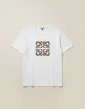 LOEWE - Anagram Embroidered Cotton T-Shirt in White/Multi