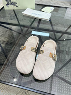 Burberry - Beige Suede Clogs Mules