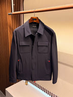 Kiton - Navy Blue Utility Shirt Jacket