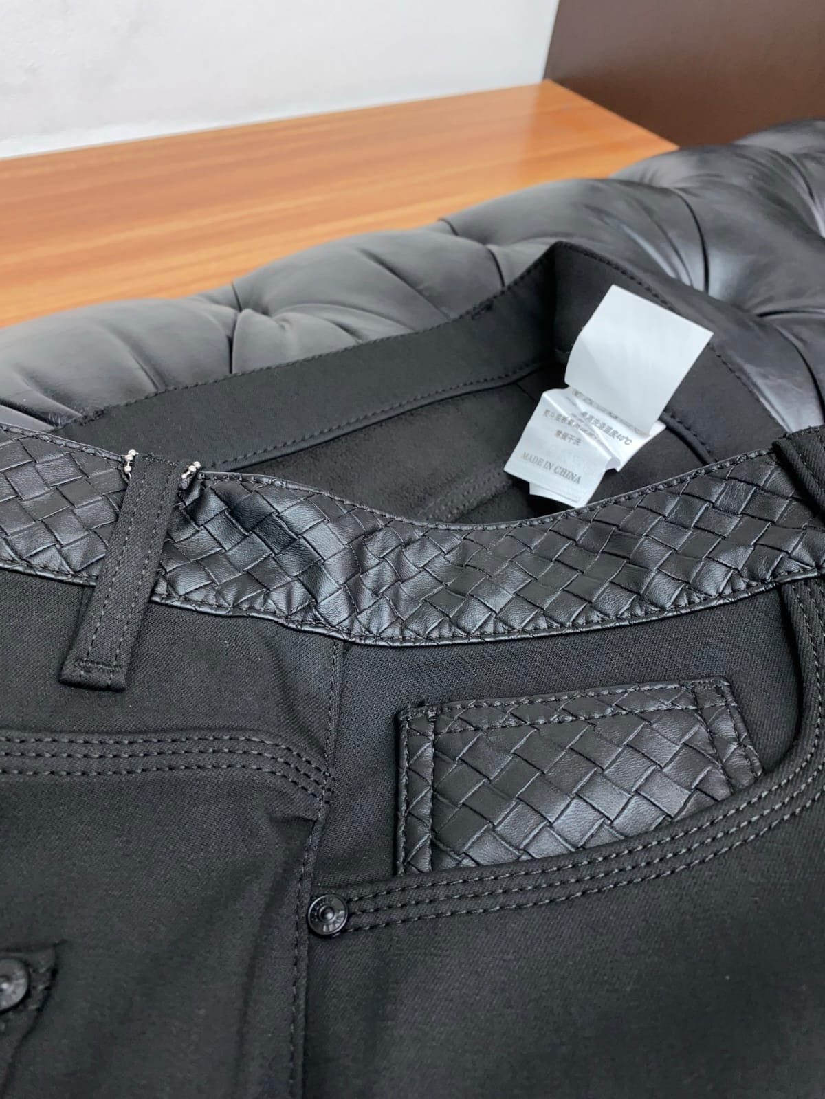 Bottega Veneta - Intrecciato Detail Cuffed Trousers - Black