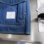 Thom Browne Indigo Denim Jacket with Shearling Collar