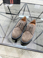 Zegna - Suede Derby Shoes with Chunky Lug Sole