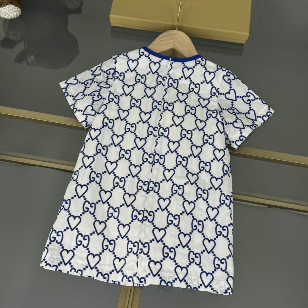 Dress GUGGI white & blue
