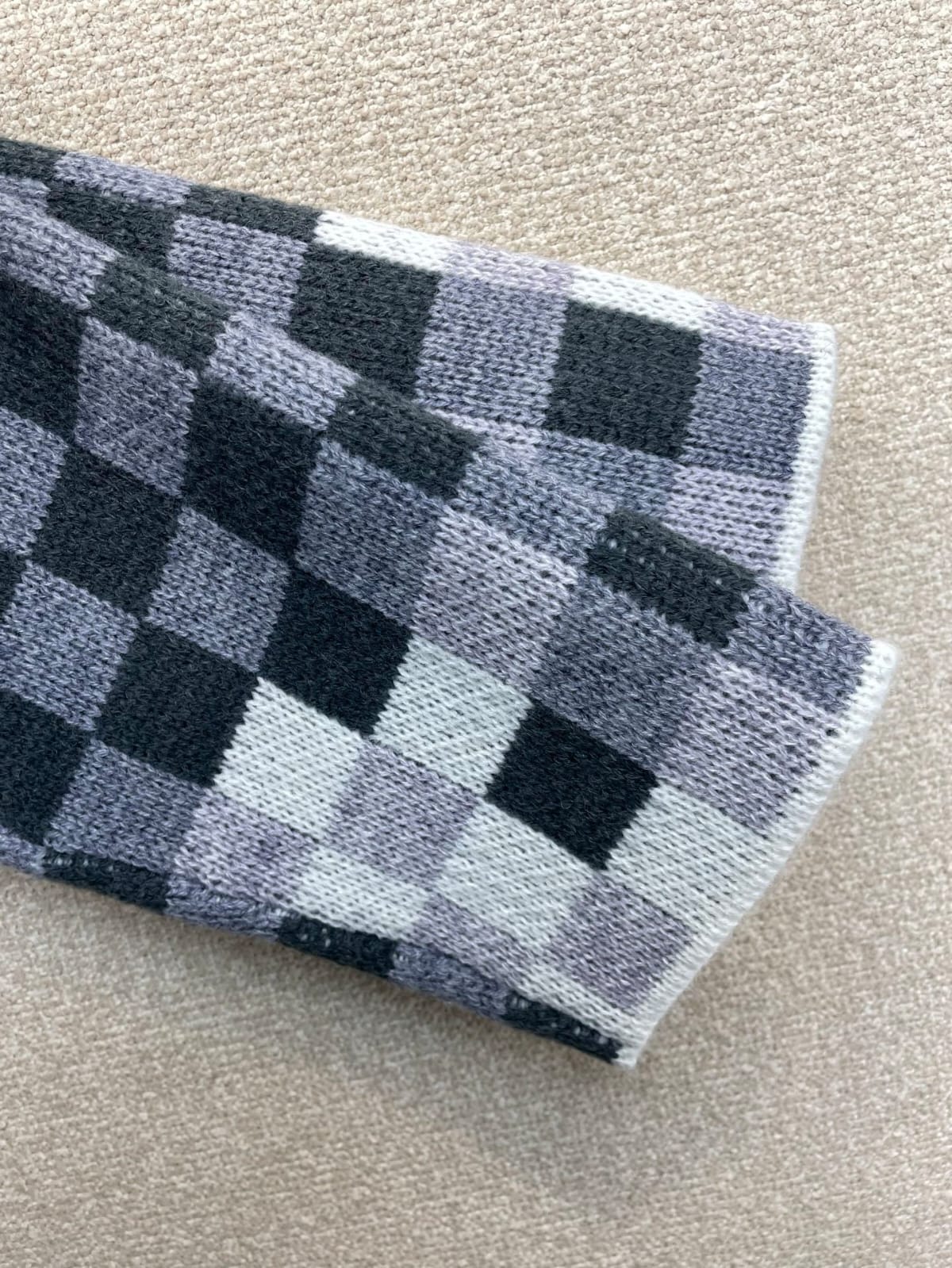 Louis Vuitton Distressed Damier Knit Cardigan