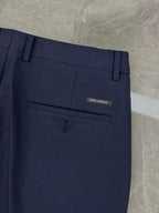 Dolce & Gabbana - Navy Tailored Suit with Gold Embroidered Crest