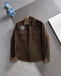ZEGNA Men's Brown Fine-Wale Cotton Corduroy Overshirt