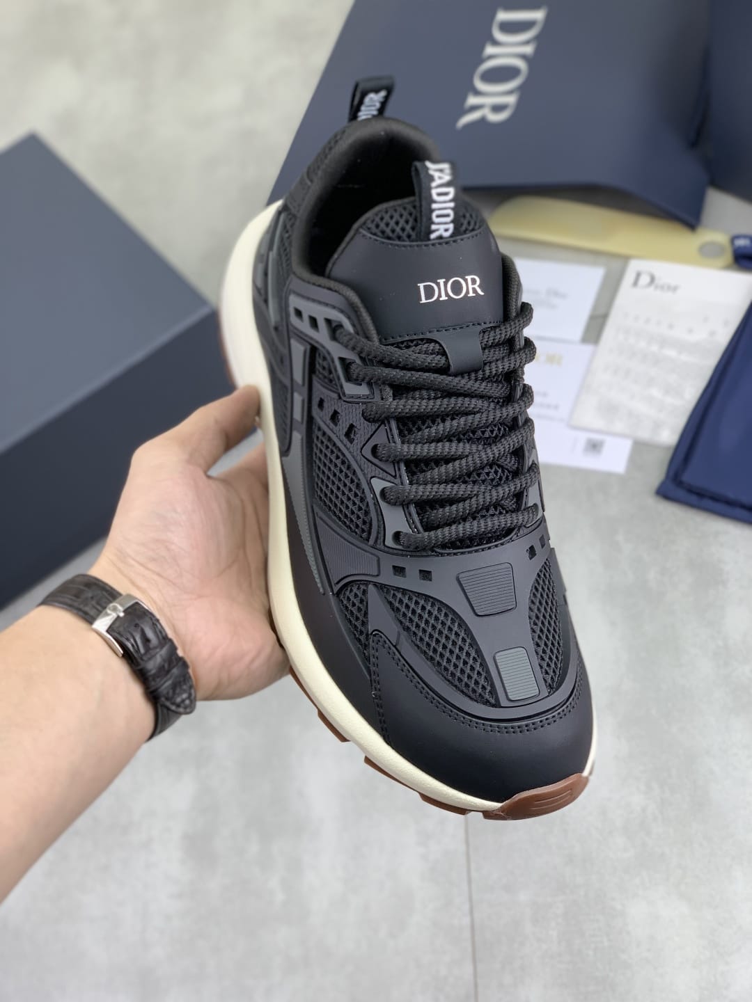Dior B22 Technical Mesh & Calfskin Sneakers